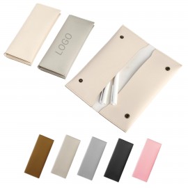 Custom Imprinted Double-Layer Leather Storage Pencil Case