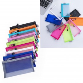 Logo Branded A6 Transparent Mesh Exam Pencil Case