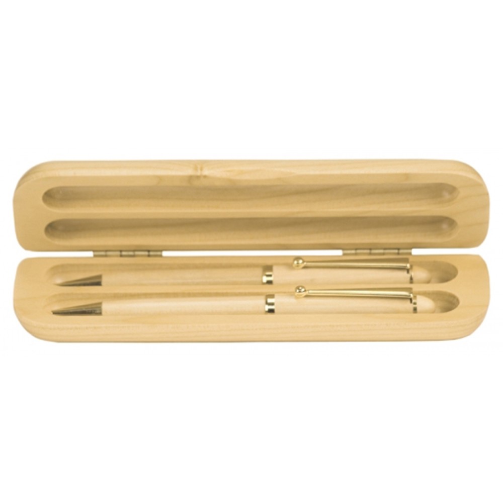 Custom Imprinted Maple Wooden 2 Pen Case (6 3/4"x2 1/8") Custom Imprinted Maple Wooden 2 Pen Case (6 3/4"x2 1/8")