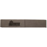 Personalized Gray Faux Leather Single Pen Case 6 1/2" x 1" Custom Imprinted