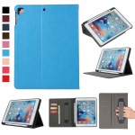 iBank(R) iPad 9.7" Leatherette Case with Pencil Holder (Blue) Custom Printed