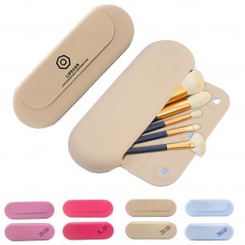 Custom Printed Soft Portable Silicone Cosmetic Face Brushes Holde