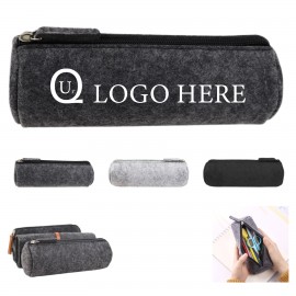 Felt Round Stationery Storage Bag Custom Printed