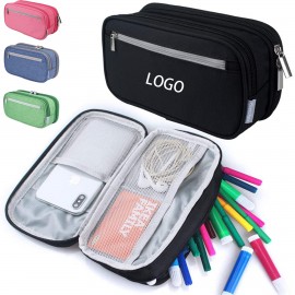 Logo Branded 3 Layers Large Pen Case