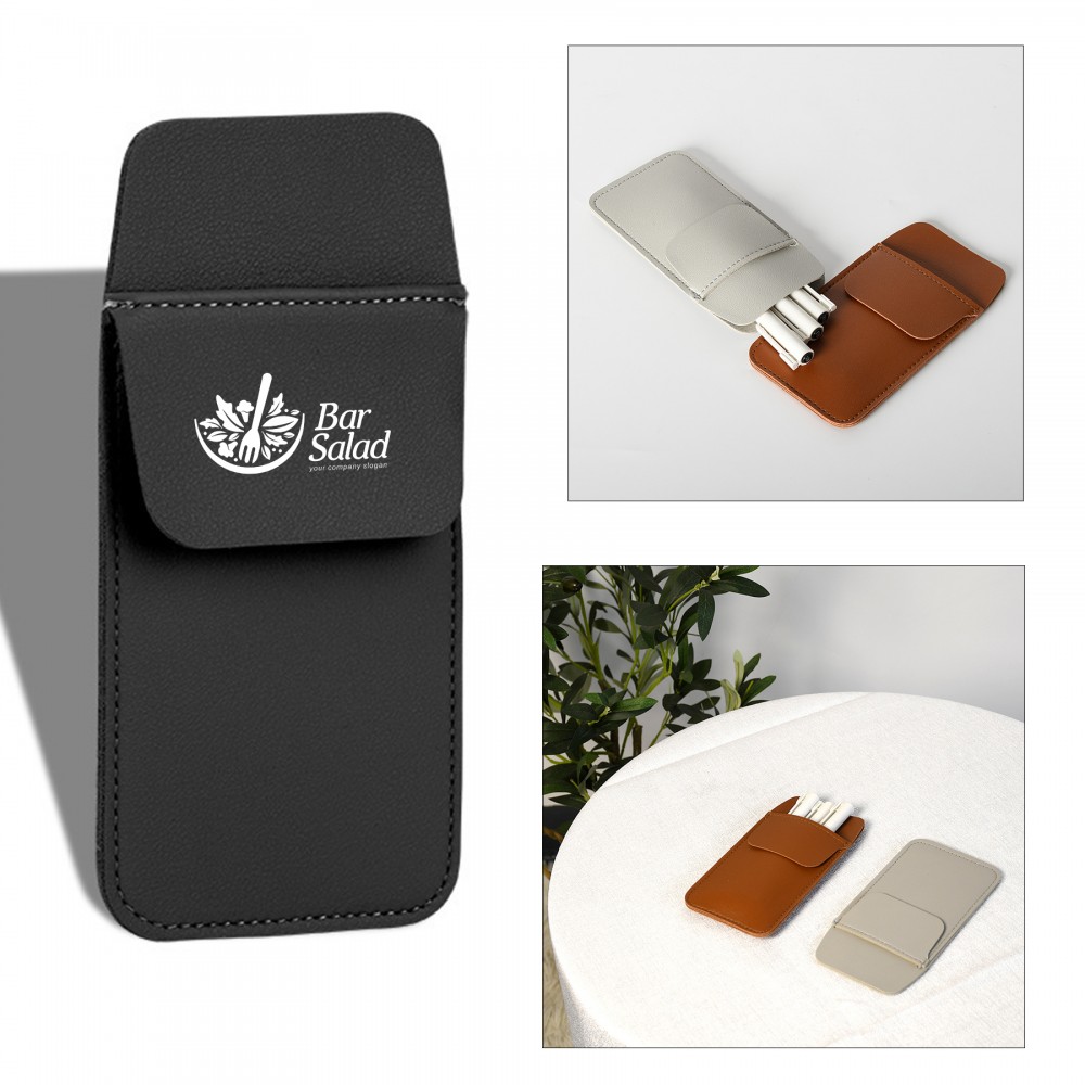 Custom Imprinted PU Leather Pen Insert Bag