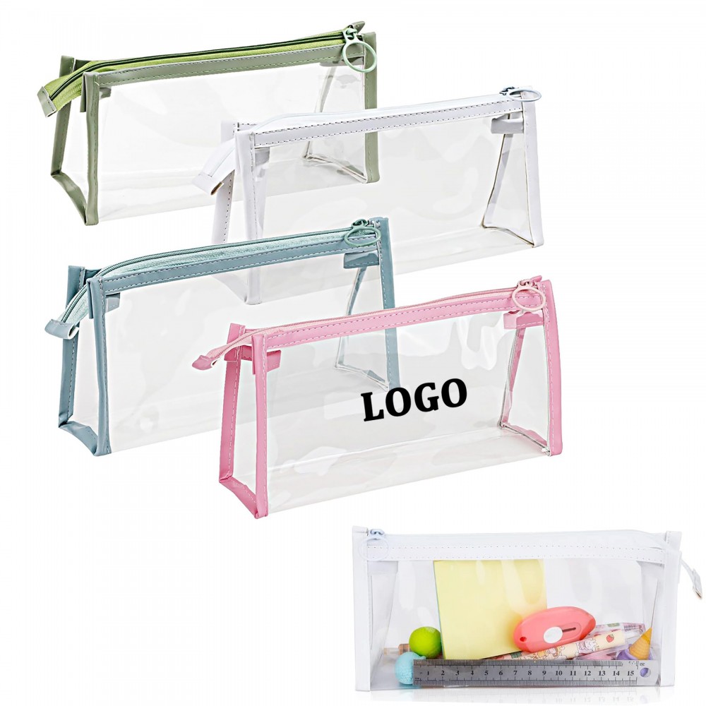 Clear Pencil Case with Zipper with Logo
