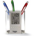 Pen Holder with Digital Calendar Logo Branded