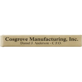Engraved Light Brown Faux Leather Single Pen Case 6 1/2" x 1" with Logo