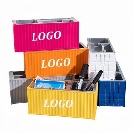 Shipping Container Desk Organizer with Logo