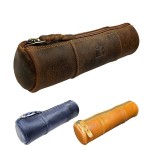 Custom Printed Genuine Leather Pencil Case