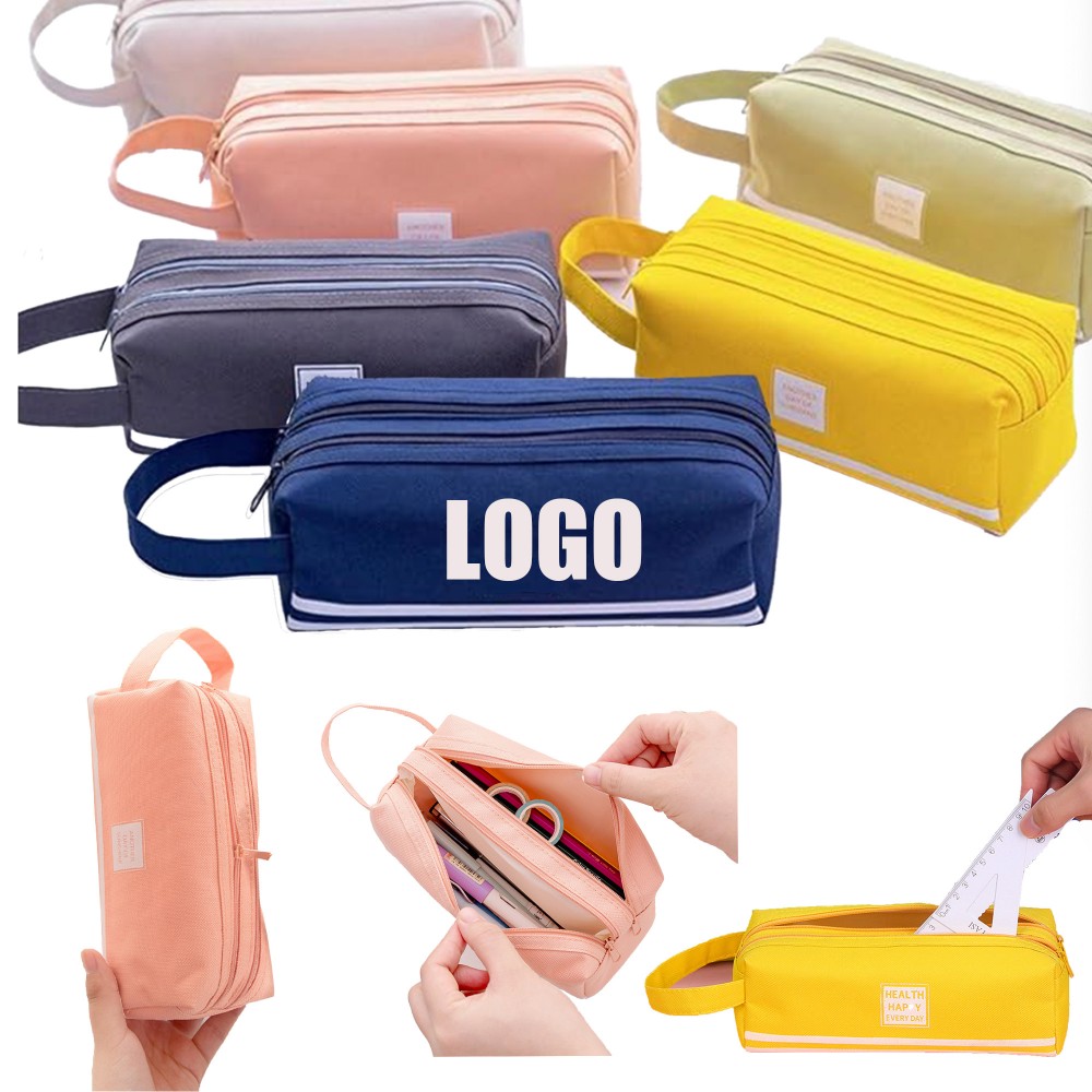 Double Layer Portable Stationery Pencil Case Custom Printed