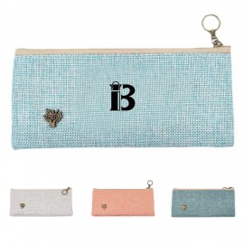 Classic Design Linen Pencil Case Logo Branded