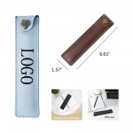 Logo Branded Authentic Leather Pencil Pouch