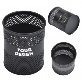 Black Pen Pencil Holder Cup Custom Imprinted
