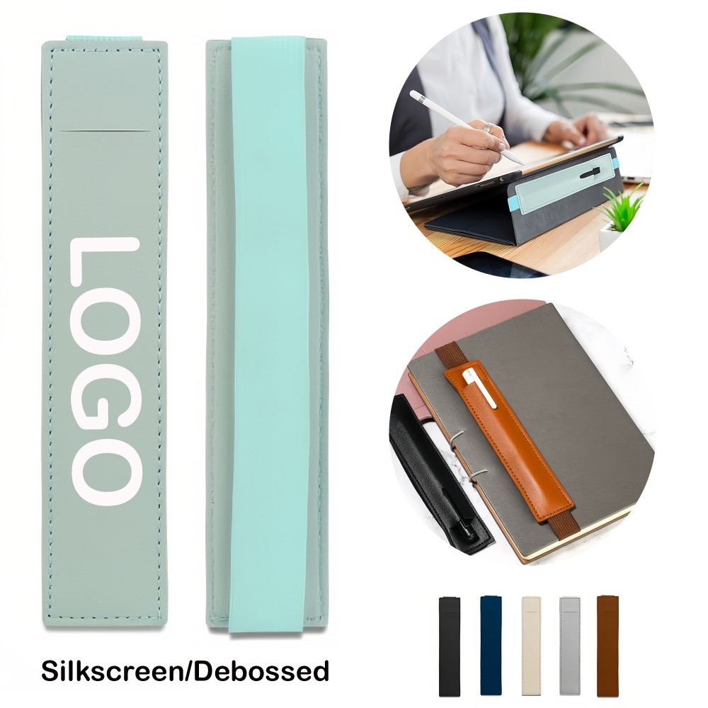 Elastic Band Pu Pen Holder Custom Imprinted