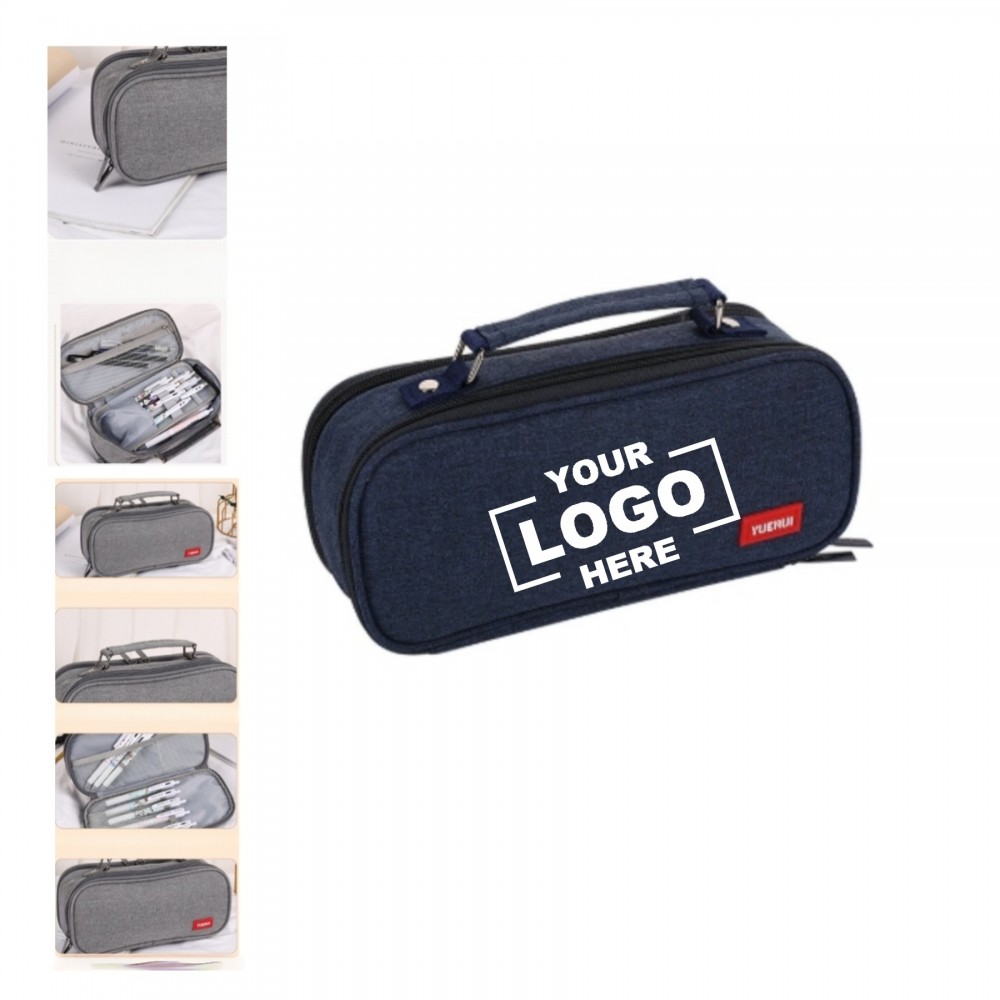 Custom Imprinted large Pencil Case Capacity Stationery Bag