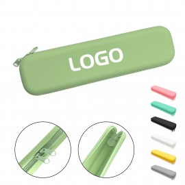 Minimalist Silicone Stationery Box With Smooth Zipper And Custom Logo Logo Branded