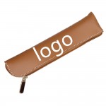 Zippered Leather Pencil Case Pen Holder Logo Branded