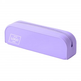 Logo Branded Silicone Macaron Color Simple Fashion Pencil Case
