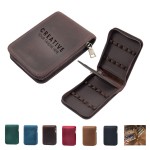 Genuine Leather 12 Slots Pen Case/Organizer Custom Imprinted