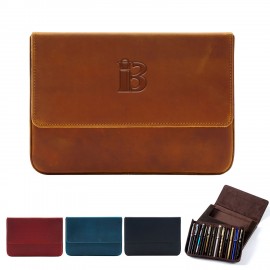 PU Leather Magnetic pencil case organizer Custom Printed