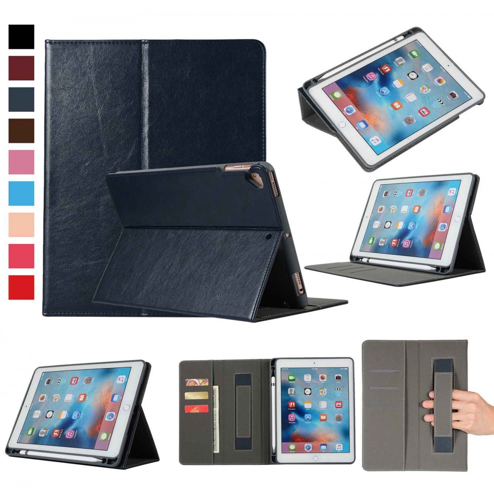 iBank(R) iPad 9.7" Leatherette Case with Pencil Holder (Black) Custom Printed iBank(R) iPad 9.7" Leatherette Case with Pencil Holder (Black) Custom Printed