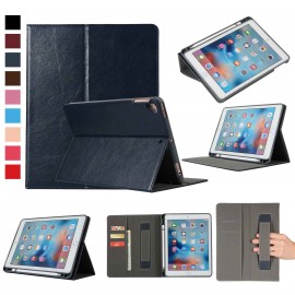 iBank(R) iPad 9.7" Leatherette Case with Pencil Holder (Black) Custom Printed