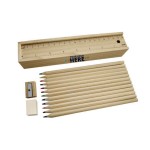 12 Colors Wood Pencil Set Logo Branded