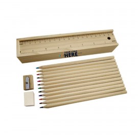 12 Colors Wood Pencil Set Logo Branded