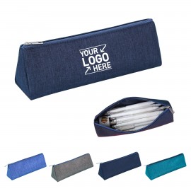 Logo Branded Triangle Zipper Pencil Case