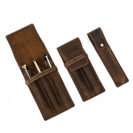 Genuine Leather Pen Case Logo Branded