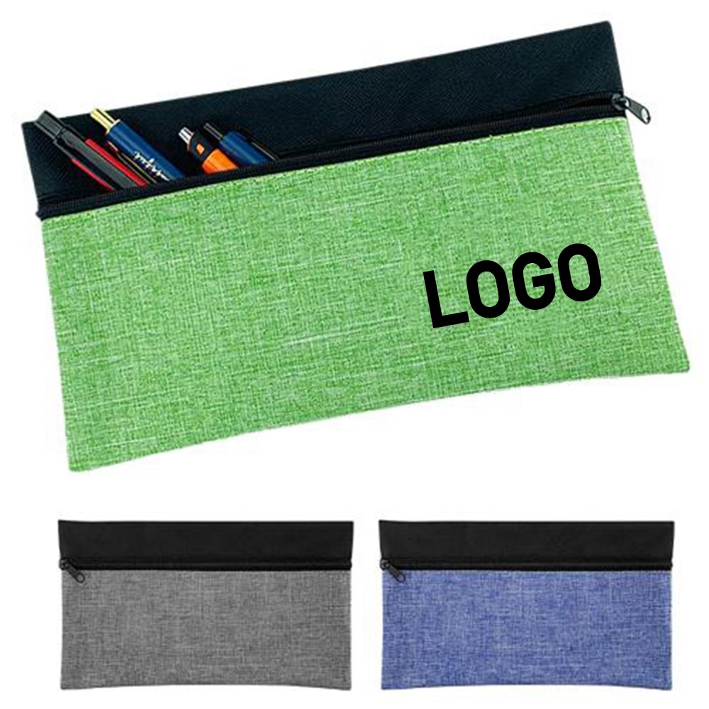 300D Polyester Zipper Pencil Case Custom Printed