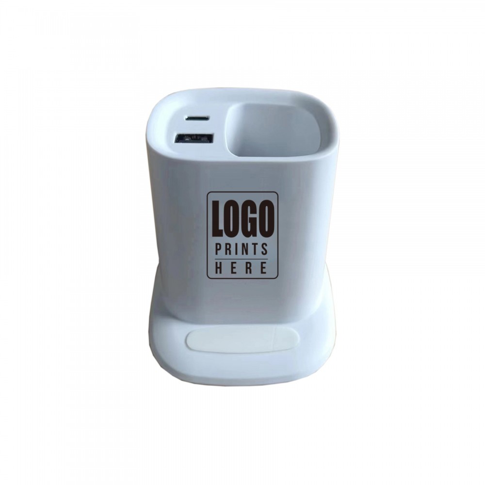 Multi Functional Wireless Charging Pen Holder Custom Printed