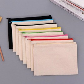 Wholesale Canvas Zipper Pouch for Makeup and Pencils with Logo