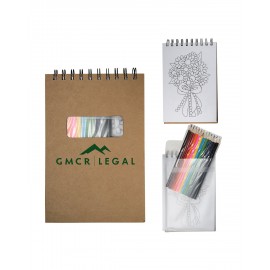 Prime Line Notebook With Colored Pencils with Logo
