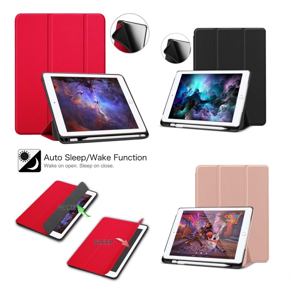 iBank(R) iPad Pro 9.7 Smart Cover Case with Pencil Holder (Red) Logo Branded iBank(R) iPad Pro 9.7 Smart Cover Case with Pencil Holder (Red) Logo Branded