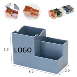 Logo Branded Office Desktop Storage Plastic Pen Holder