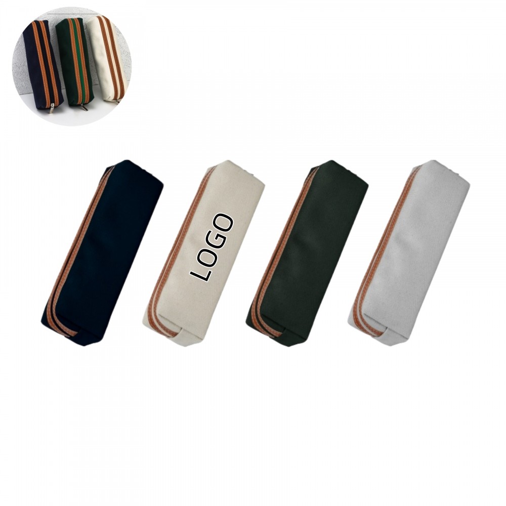 Logo Branded Canvas Portable Storage Pencil Case
