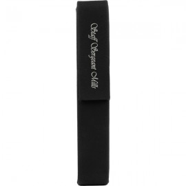 Black/Gray Leatherette Single Pen Case Custom Imprinted