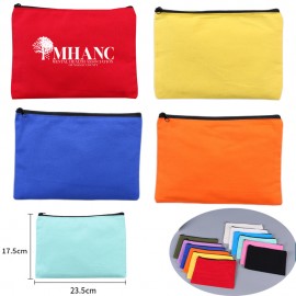 Canvas Zipper Pouch-Assorted Colors Custom Printed  Canvas Zipper Pouch-Assorted Colors Custom Printed
