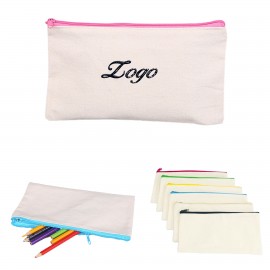 Logo Branded Canvas Zipper Pen Case
