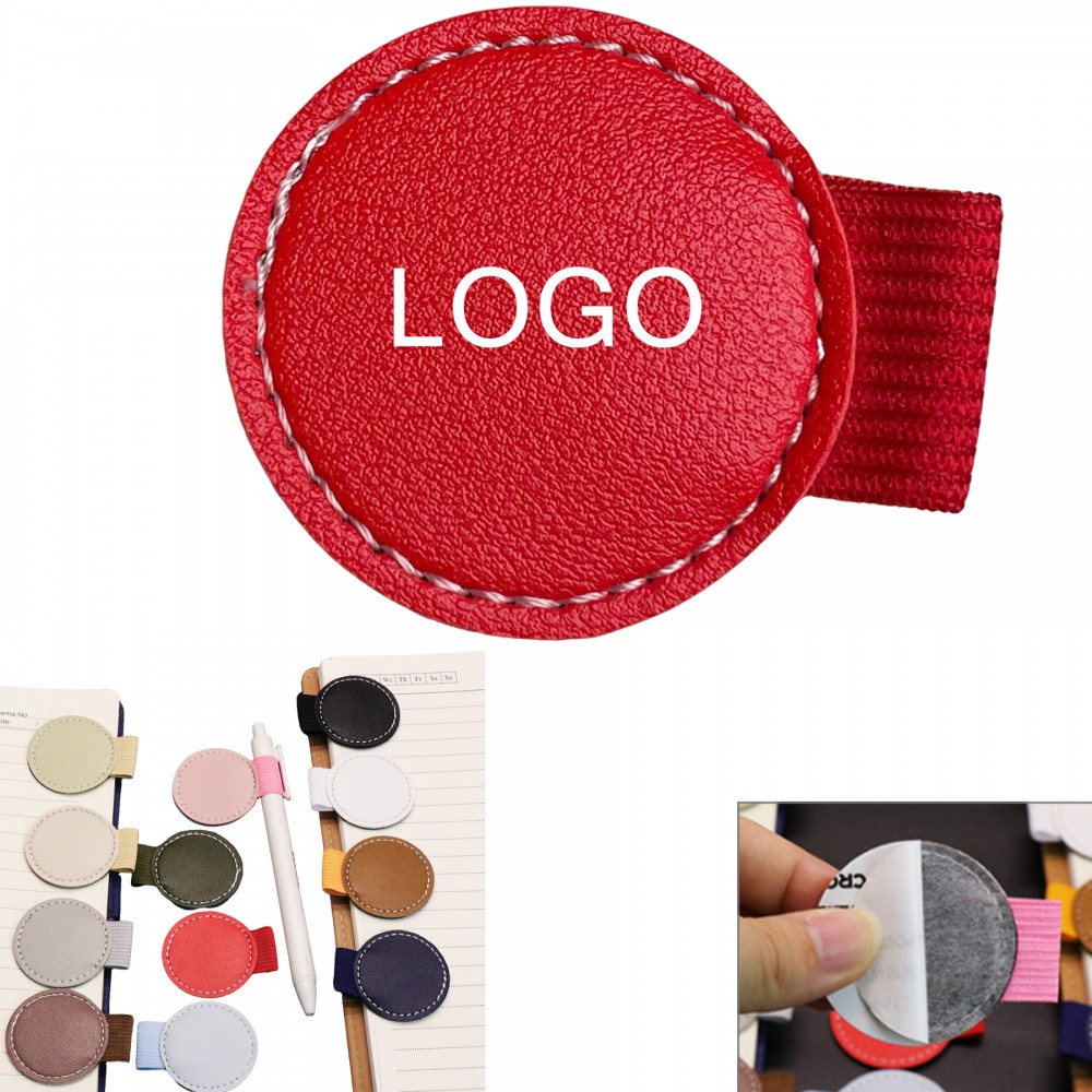 Logo Branded Round Self Adhesive Pen Loop Holder for Notebooks