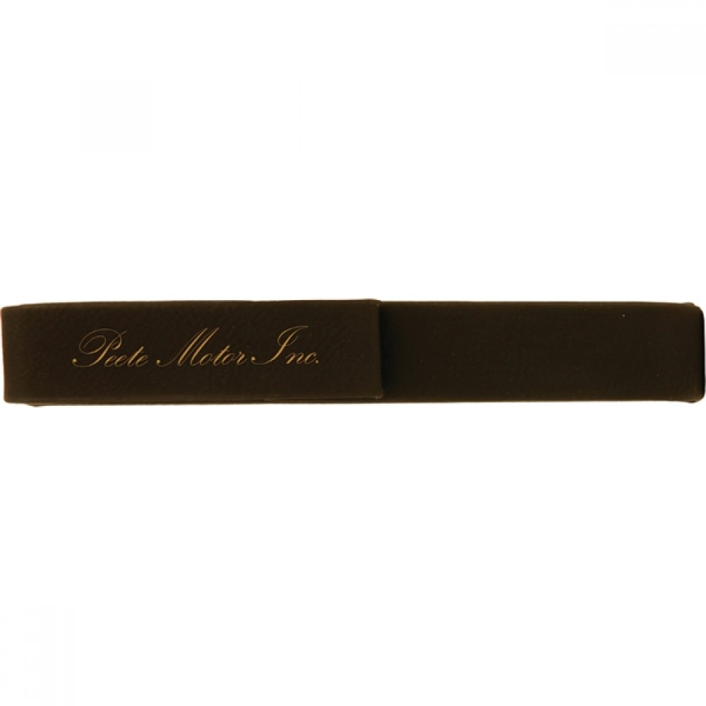 Custom Printed Black/Gold Leatherette Single Pen Case