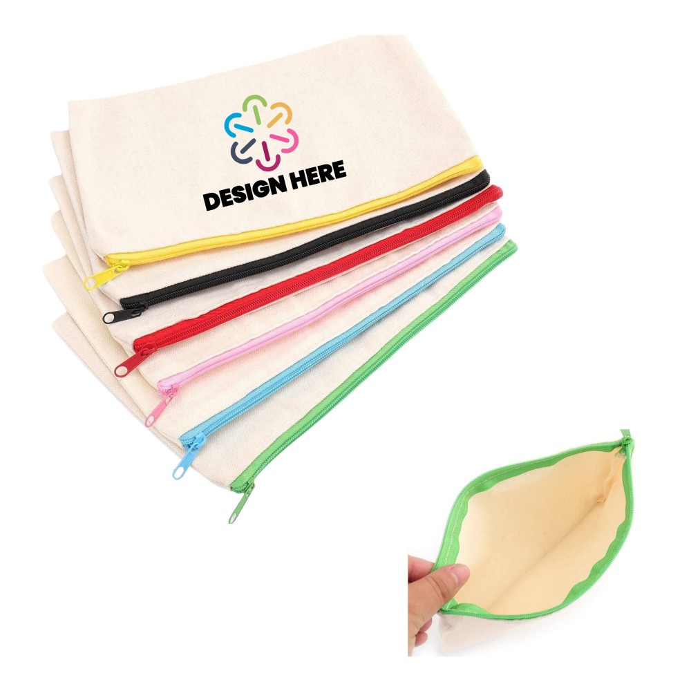 Canvas Pencil Case Bag Custom Imprinted