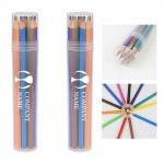 Logo Branded Clear Pencil Case w/ Colorful Pencils