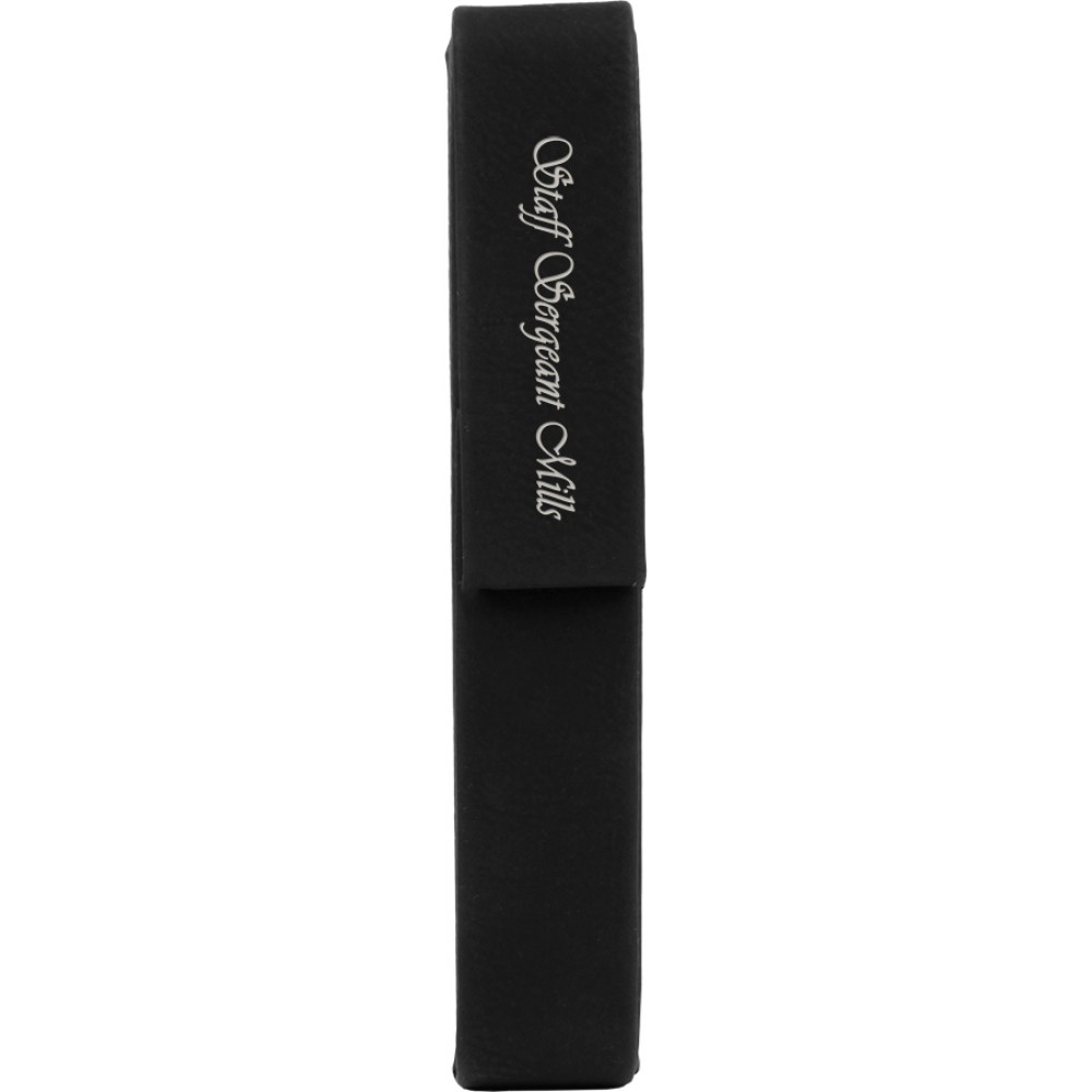 Logo Branded Personalized Black Faux Leather Single Pen Case 6 1/2" x 1"