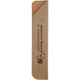 Tan/Black Leatherette Pen Sleeve Logo Branded