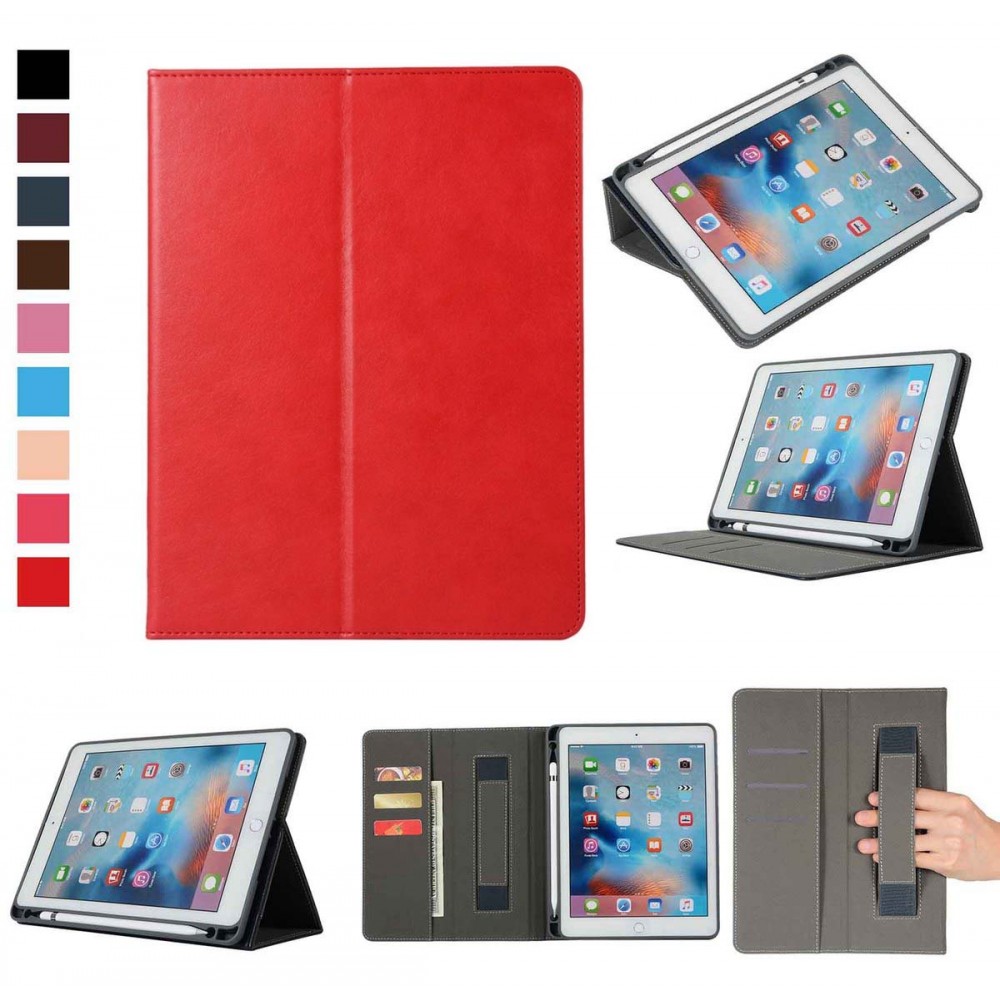 Custom Printed iBank(R) iPad 9.7" Leatherette Case with Pencil Holder (Red) Custom Printed iBank(R) iPad 9.7" Leatherette Case with Pencil Holder (Red)