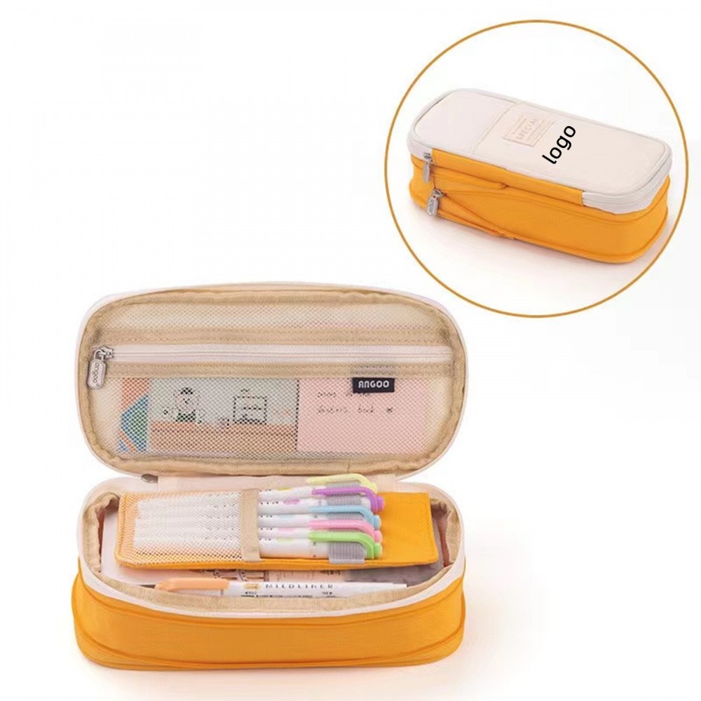Big Capacity Pencil Pen Case Office College School Large Storage High Capacity Bag Pouch Holder Box Custom Printed