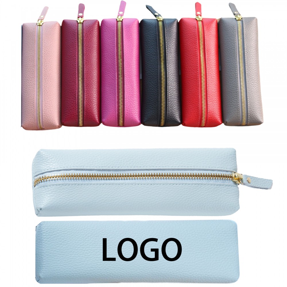 Pencil Case With Litchi Grain Texture Custom Printed